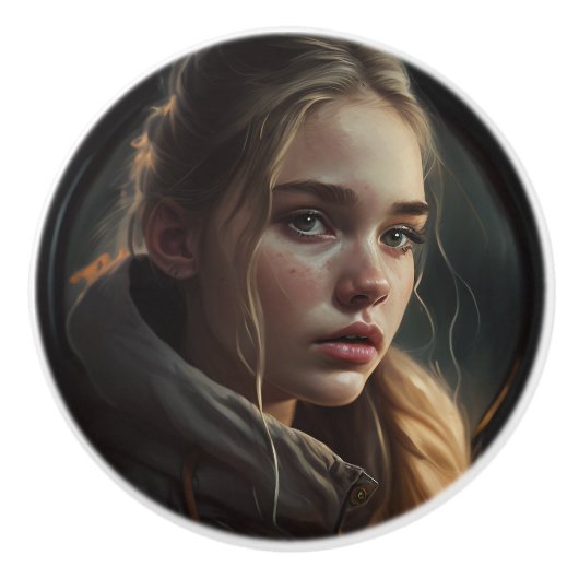 Circle girl keramikknauf (Vorderseite)