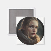 Circle girl magnet (Vorderseite/Rückseite)