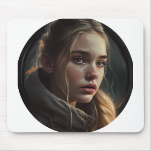 Circle girl mousepad