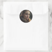 Circle girl runder aufkleber (Tasche)