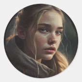 Circle girl runder aufkleber (Vorderseite)