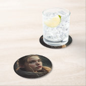 Circle girl runder pappuntersetzer (Vor Ort)