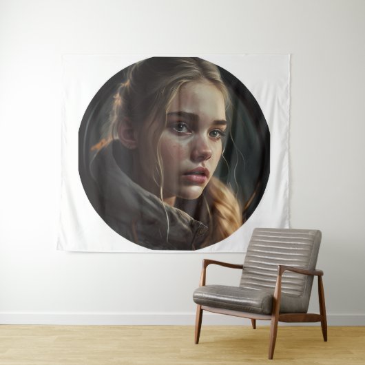 Circle girl wandteppich (Beispiel (Horizontal))