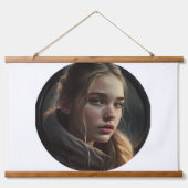 Circle girl wandteppich mit holzrahmen (Vorderseite)