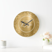Circle Gold Glitzer and Foil Logo Große Wanduhr (Zuhause)