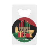 circle Happy Kwanzaa Geldbeutel Flaschenöffner (Rückseite)