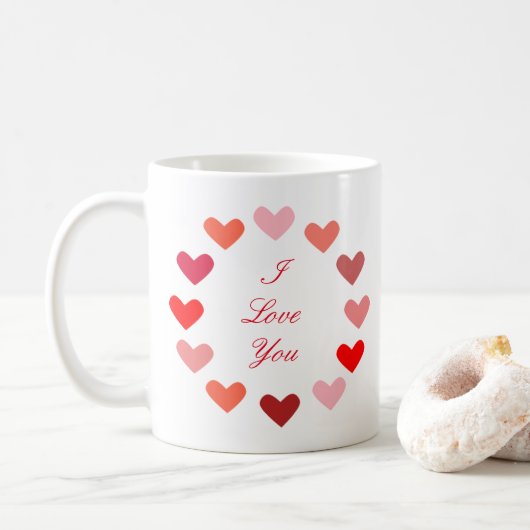 Circle Hearts I Liebe You - Tasse (Mit Donut)