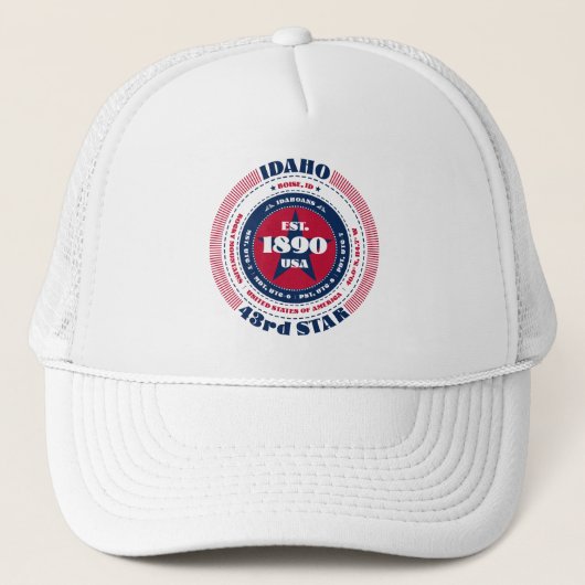 Circle Idaho Staat Patriotic Trucker Hat Truckerkappe (Vorderseite)