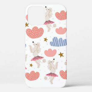 Circle Illustration mit niedlichen Poodle Hunden i Case-Mate iPhone Hülle