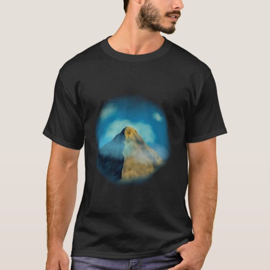 Circle Image of Mountain Clouds and Blue Sky T-Shirt (Vorderseite)