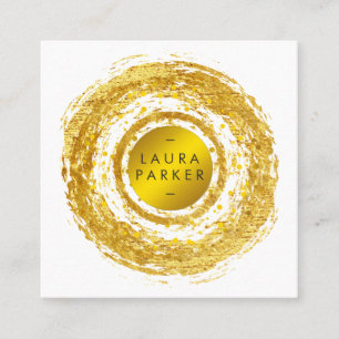 Circle Imitate Gold Confetti Eleganter Chic Design Quadratische Visitenkarte