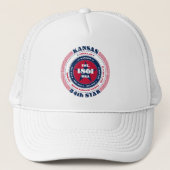 Circle Kansas Staat Patriotic Trucker Hat Truckerkappe (Vorderseite)
