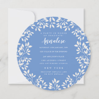 Circle Laurel Wreath Blätter Graduation Party Einladung