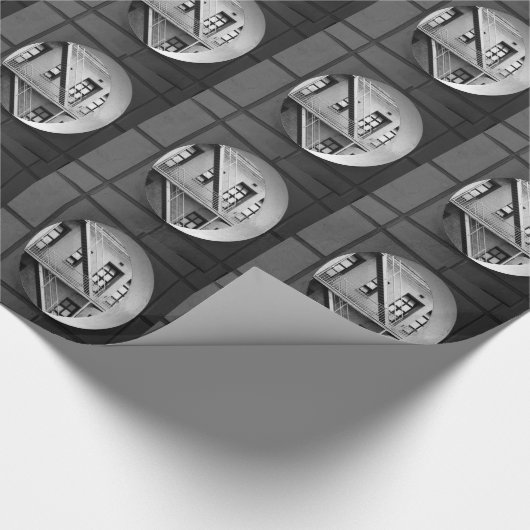 Circle & Lines Architecture Schwarzweiß-Foto Geschenkpapier (Ecke)