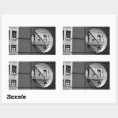 Circle & Lines Architecture Schwarzweiß-Foto Rechteckiger Aufkleber (Blatt)