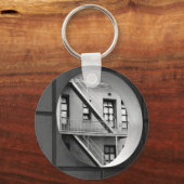 Circle & Lines Architecture Schwarzweiß-Foto Schlüsselanhänger (Vorderseite)