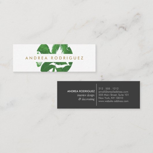 Circle-Logo für tropische Blätter Mini Visitenkarte (Vorne/Hinten)