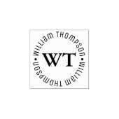 Circle Logo Monogram (Name und Initialen) Gummistempel (Prägung)