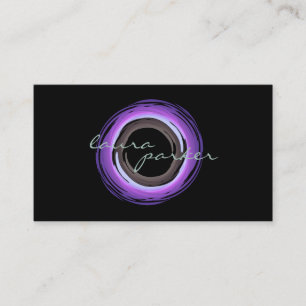 Circle Modern Watercolor Lila Beruflich Visitenkarte