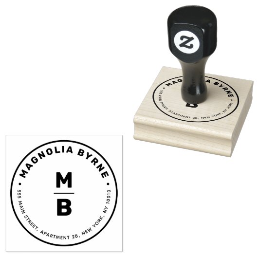 Circle Monogram Address Rubber Briefmarke Gummistempel (Stempel)
