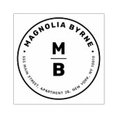Circle Monogram Address Rubber Briefmarke Gummistempel (Prägung)