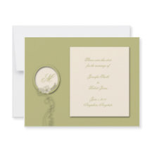 Circle Monogram in Green und Creme Save the Date