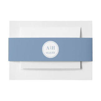 Circle Monogram Initials Dusty Blue Bly Band