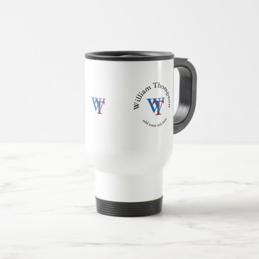 Circle Monogramm - personalisiertes Werbelogo Reisebecher (VorderseiteRechts)