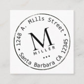 Circle Monogramm Quadratische Visitenkarte (Vorderseite)