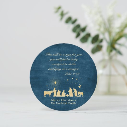 Circle Nativity Weihnachtskarten Feiertagskarte (Stehend Vorderseite)