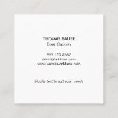Circle Nautical Rope Gold Ship Wheel White Quadratische Visitenkarte (Rückseite)