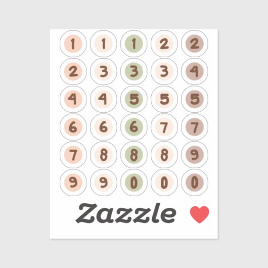 Circle numbers aufkleber (Blatt)