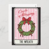 Circle of Blessings Christmas Wreath Feiertagspostkarte (Vorne/Hinten)