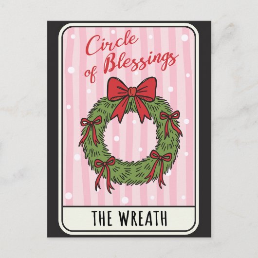 Circle of Blessings Christmas Wreath Feiertagspostkarte (Vorderseite)