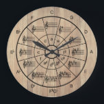 Circle of fifths brown color musicians große wanduhr<br><div class="desc">Stylish and useful brown color color color circle of fifths clock design with major keys and their relative minors plus the major triads. A great gift idea for music teachers and students or the music lover in your life.</div>