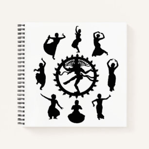 Circle of Indian Dance Notebook (Square) Notizblock