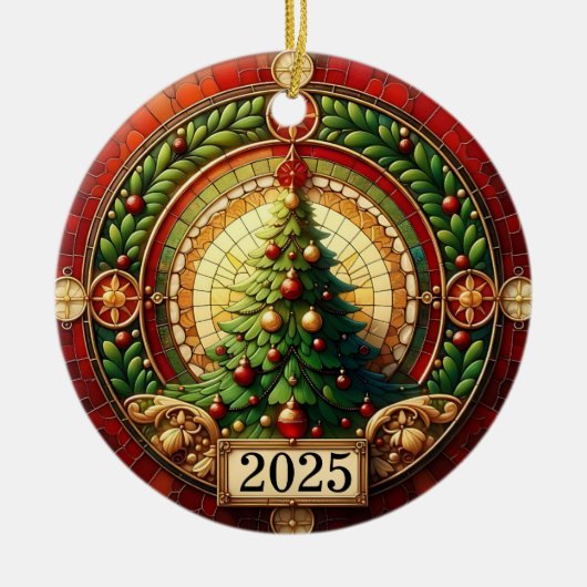 Circle of Light – Christmas Tree Blessing 2025” Keramik Ornament (Vorne)