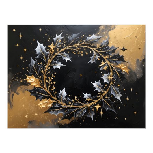Circle of Light – Golden Winter Wreath Poster (Vorne)