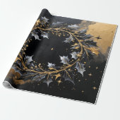 Circle of Light – Golden Wreath Holiday Gift Wrap Geschenkpapier (Ungerollt)