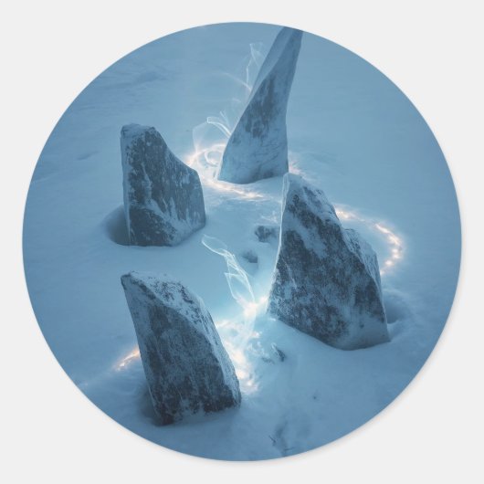 Circle of Light in the Snow Runder Aufkleber (Vorderseite)