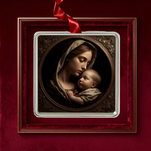 “Circle of Light: Madonna and Child”Ornament Ornament Aus Metall