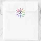 Circle of Peace Words Runder Aufkleber (Tasche)