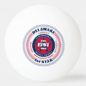 Circle of Red, White and Blue Delaware Tischtennisball (Rückseite)