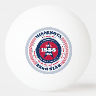 Circle of Red, White and Blue Minnesota Tischtennisball