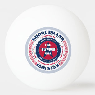 Circle of Red, White and Blue Rhode Island Tischtennisball