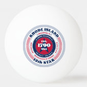 Circle of Red, White and Blue Rhode Island Tischtennisball (Rückseite)
