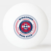 Circle of Red, White and Blue Wisconsin Tischtennisball (Rückseite)