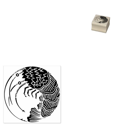 Circle of shrimp / 海老の丸 gummistempel (Stempel)