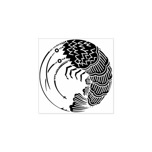 Circle of shrimp / 海老の丸 gummistempel (Prägung)