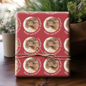 Circle One Foto with Birthday Gruß - Red Geschenkpapier